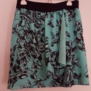 BCBG Floral turquoise miniskirt